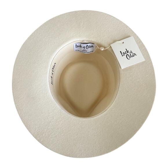 Lack of Color Beverly Ivory 100% Wool Wide Brimmed Fedora Hat Size Small NWT - Picture 5 of 7